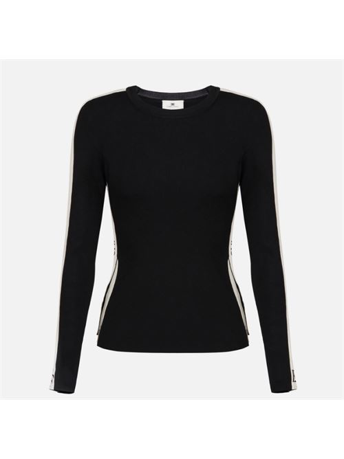 SWEATER WITH SHINY BANDS ELISABETTA FRANCHI | MK03S56E2EF3 Nero/Milk